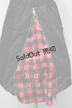 画像3: NieR Clothing / ZIP切替スカート  黒ｘ赤 S-25-09-13-053-PU-SK-HR-ZS