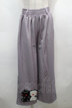 画像1: NieR Clothing / 刺繍入りワイドパンツ  グレー S-25-09-13-054-PU-PA-HR-ZS