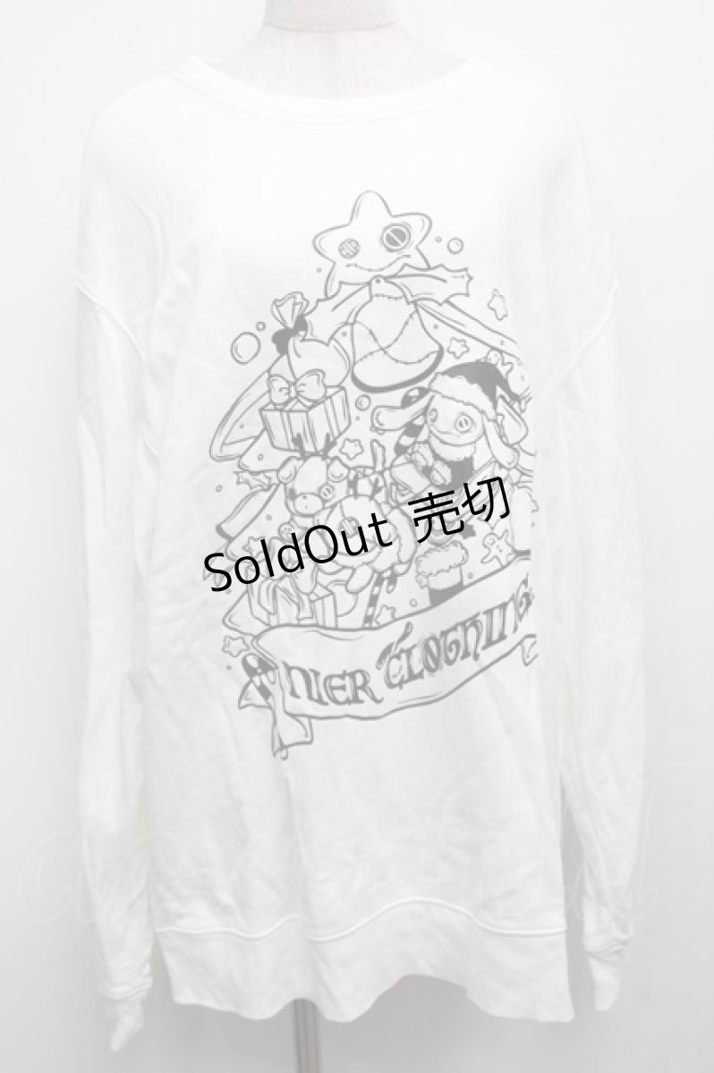 画像1: NieR CLOTHING / プリントスウェットトップス  白 S-25-09-13-007-PU-TO-HR-ZI (1)