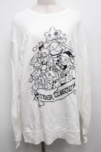 NieR Clothing / プリントスウェットトップス  白 S-25-09-13-007-PU-TO-HR-ZI