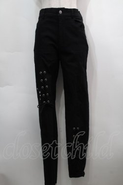 画像1: NieR Clothing / スキニーパンツ  黒 S-25-09-13-059-PU-PA-HR-ZS