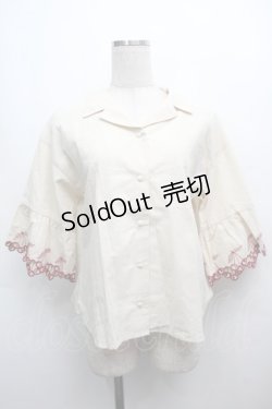 画像1: Fi.n.t / チェリーカットワーク開衿ブラウス  キナリ S-25-09-13-012-CA-BL-HR-ZS