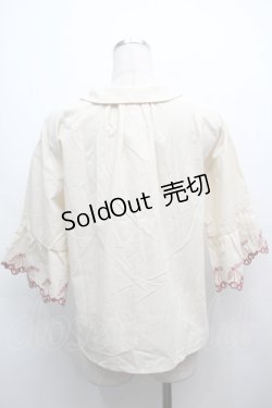 画像2: Fi.n.t / チェリーカットワーク開衿ブラウス  キナリ S-25-09-13-012-CA-BL-HR-ZS