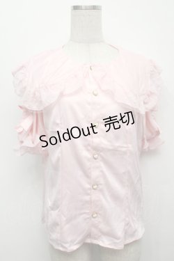 画像1: Swankiss / 襟ドットサテンブラウス  ピンク S-25-09-13-013-CA-BL-HR-ZS