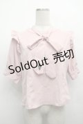 NieR CLOTHING / ボウタイ付シフォントップス  ピンク S-25-09-13-014-PU-BL-HR-ZS