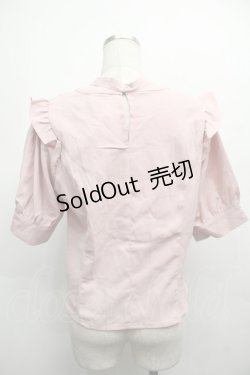 画像2: NieR CLOTHING / ボウタイ付シフォントップス  ピンク S-25-09-13-014-PU-BL-HR-ZS