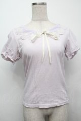 Fi.n.t / マリン刺繍襟半袖カットソー  ラベンダー S-25-09-13-015-CA-TO-HR-ZT498