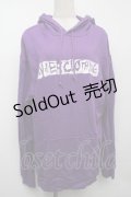 NieR CLOTHING / プリントフードプルパーカー  紫 S-25-09-13-018-PU-TO-HR-ZI
