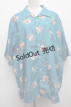 画像1: axes femme / レトロプリンPT半袖シャツ  グリーン S-25-09-13-019-AX-BL-HR-ZS