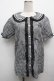 画像1: NieR Clothing / ギンガムチェックフリル襟ブラウス  黒ｘ白 S-25-09-13-021-PU-BL-HR-ZS (1)