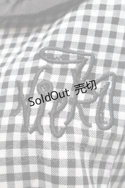 画像3: NieR Clothing / ギンガムチェックフリル襟ブラウス  黒x白 S-25-09-13-021-PU-BL-HR-ZS
