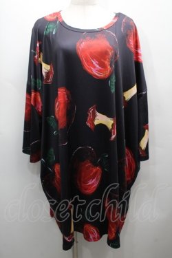 画像1: NieR Clothing / 転写プリントトップス  黒ｘ赤 S-25-09-13-023-PU-TO-HR-ZS