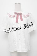 Amavel / ベリー刺繍ブラウス  白ｘ赤 S-25-09-13-003-CA-BL-HR-ZS