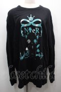 NieR Clothing / プリントスウェットトップス  黒 S-25-09-13-025-PU-TO-HR-ZS