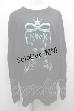 画像1: NieR Clothing / プリントスウェットトップス  黒 S-25-09-13-025-PU-TO-HR-ZI