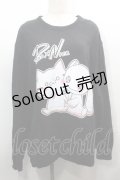 NieR Clothing / プリントスウェットトップス  黒 S-25-09-13-029-PU-TO-HR-ZS