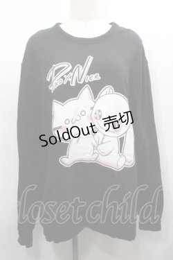 画像1: NieR Clothing / プリントスウェットトップス  黒 S-25-09-13-029-PU-TO-HR-ZS