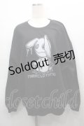 NieR Clothing / プリントスウェットトップス  黒 S-25-09-13-031-PU-TO-HR-ZS