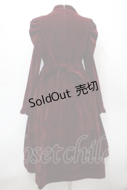 画像2: axes femme kawaii / クラシカルベロアワンピース  ワイン S-25-09-13-034-AX-OP-HR-ZS