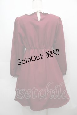 画像2: Amavel / フリル襟長袖ワンピース  ワイン S-25-09-13-035-CA-OP-HR-ZS
