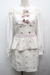 LIZ LISA / モノグラムツイードワンピース  白 S-25-09-13-037-LO-OP-HR-ZS