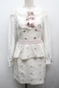 LIZ LISA / モノグラムツイードワンピース  白 S-25-09-13-037-LO-OP-HR-ZS