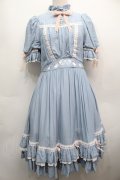 Hoshibako Works / ベルスーズリボン刺繍ワンピース  ブルー S-25-09-13-038-LO-OP-HR-ZS