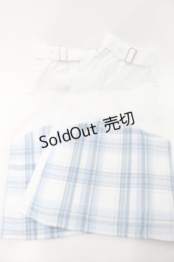 画像2: FLC / ぬたコラボベルト付きチェックスカート  サックス S-25-09-15-047-LO-SK-AS-ZS