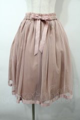 F&A / グログランリボン使いチュールスカート  ピンク S-25-09-15-053-LO-SK-AS-ZT077