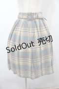 F&A / チェックスカート  ベージュｘサックス S-25-09-15-054-LO-SK-AS-ZS