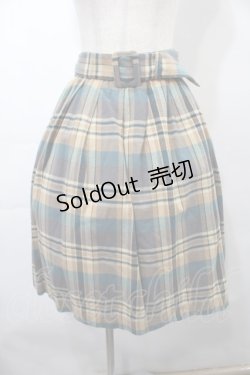 画像1: F&A / チェックスカート  ベージュxサックス S-25-09-15-054-LO-SK-AS-ZS