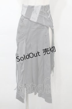 画像1: Ozz oneste / タイダイ切替コルセットオーバースカート  グレーxグリーン S-25-09-15-057-OO-BL-HR-ZS