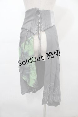 画像2: Ozz oneste / タイダイ切替コルセットオーバースカート  グレーxグリーン S-25-09-15-057-OO-BL-HR-ZS