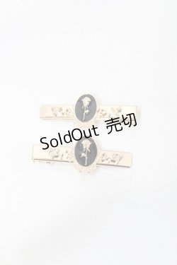 画像1: m petit by misako / AMフラワー2Pクリップ  黒 S-25-09-15-011-LO-AC-HR-ZS