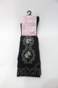 m petit by misako / ECAMOVKバラレースソックス  黒 S-25-09-15-013-LO-ZA-HR-ZS