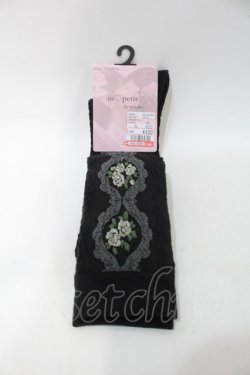 画像1: m petit by misako / ECAMOVKバラレースソックス  黒 S-25-09-15-013-LO-ZA-HR-ZS