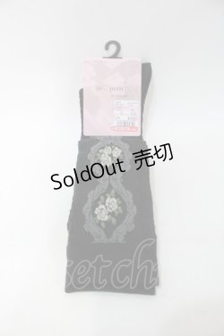 画像1: m petit by misako / ECAMOVKバラレースソックス  黒 S-25-09-15-013-LO-ZA-HR-ZS