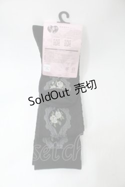 画像3: m petit by misako / ECAMOVKバラレースソックス  黒 S-25-09-15-013-LO-ZA-HR-ZS