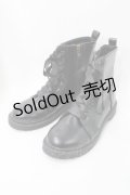 m petit by misako / レースアップショートブーツ  黒 S-25-09-15-015-LO-ZA-HR-ZS