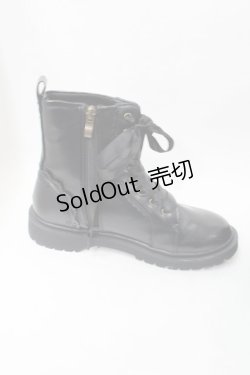 画像4: m petit by misako / レースアップショートブーツ  黒 S-25-09-15-015-LO-ZA-HR-ZS