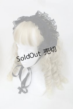 画像1: ATELIER PIERROT / オリゾナルレースリボンヘッドドレス  黒 S-25-09-15-002-EL-AC-AS-ZS