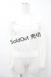 an another angelus / クロシェ風フリルニットプルオーバー  オフ S-25-09-15-019-CA-TO-AS-ZS