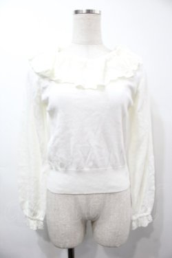 画像1: an another angelus / クロシェ風フリルニットプルオーバー  オフ S-25-09-15-019-CA-TO-AS-ZS
