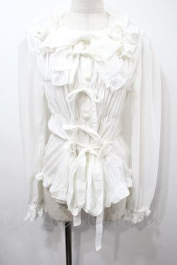 画像1: metamorphose / シャーリングブラウス  白 S-25-09-15-020-ME-BL-AS-ZS