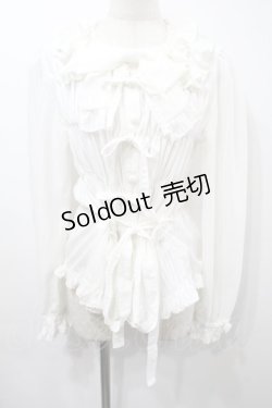 画像1: metamorphose / シャーリングブラウス  白 S-25-09-15-020-ME-BL-AS-ZS