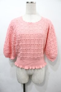 LIZ LISA / 透かしニット  ピンク S-25-09-15-023-LO-TO-AS-ZS