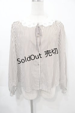 画像1: Fi.n.t / ストライプブラウス  ブラウン S-25-09-15-024-CA-BL-AS-ZS