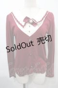 axes femme / ブローチ付きレイヤードプルオーバー  赤 S-25-09-15-025-AX-TO-AS-ZS