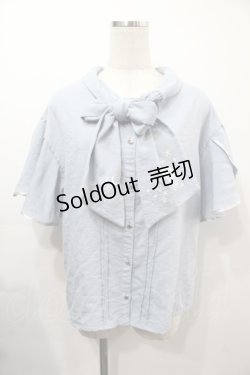 画像1: axes femme / 夏の星空刺繍ボウタイブラウス  サックス S-25-09-15-026-AX-BL-HR-ZS