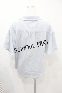 画像2: axes femme / 夏の星空刺繍ボウタイブラウス  サックス S-25-09-15-026-AX-BL-HR-ZS